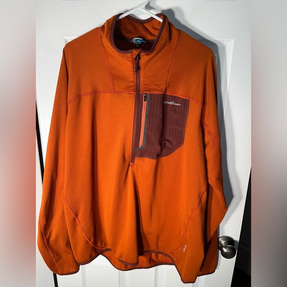 Eddie Bauer First Ascent 1/4 Zip Pullover Black Fleece Active Wear Mens